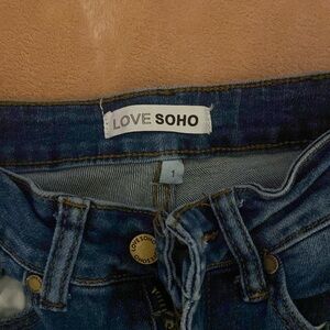 dark blue denim flare leg jeans (never worn!)